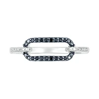 Sterling Silver & Black Diamond Link Ring