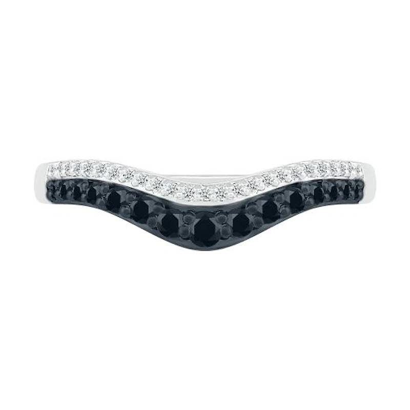 Sterling Silver 0.23CTW Black Diamond Fashion Band