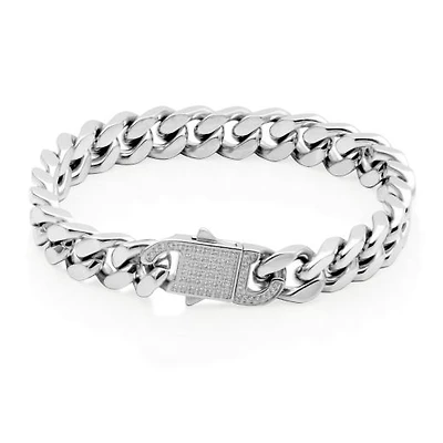 SteelX Stainless Steel 9.5mm 8.5" Curb Chain Bracelet