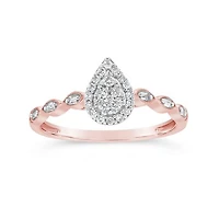 10K Rose Gold 0.20CTW Diamond Promise Ring