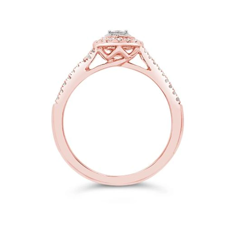 10K Rose Gold 0.50CTW Pear Shaped Diamond Bridal Set