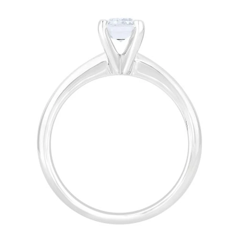 New Brilliance 14K White Gold Lab Grown 1.00CT Emerald Diamond Solitaire Ring