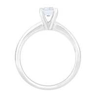 New Brilliance 14K White Gold Lab Grown 1.00CT Emerald Diamond Solitaire Ring