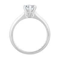 New Brilliance 14K White Gold Lab Grown 1.00CT Pear Diamond Solitaire Ring