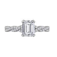 New Brilliance 14K White Gold Lab Grown 1.23CTW Emerald Diamond Bridal Ring