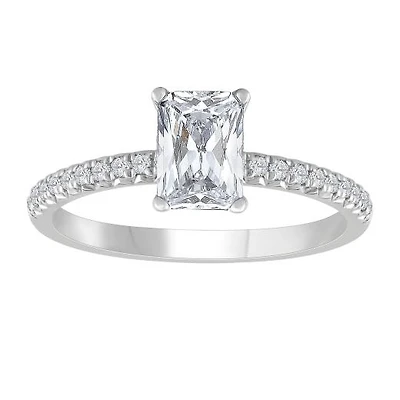 New Brilliance 14K White Gold Lab Grown 1.28CTW Emerald Shaped Diamond Ring