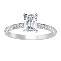 New Brilliance 14K White Gold Lab Grown 1.28CTW Emerald Shaped Diamond Ring