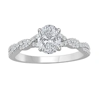 New Brilliance 14K White Gold Lab Grown 1.23CTW Oval Diamond Bridal Ring