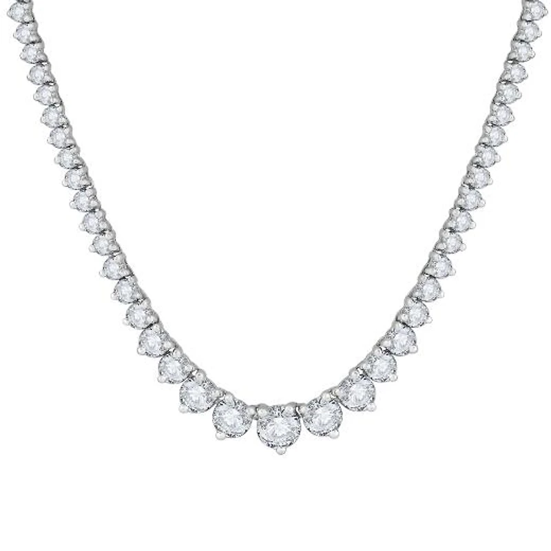 New Brilliance 14K White Gold Lab Grown 5.00CTW Diamond Tennis Necklace