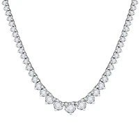 New Brilliance 14K White Gold Lab Grown 5.00CTW Diamond Tennis Necklace