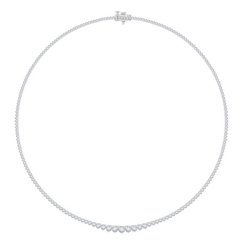 New Brilliance 14K White Gold Lab Grown 5.00CTW Diamond Tennis Necklace