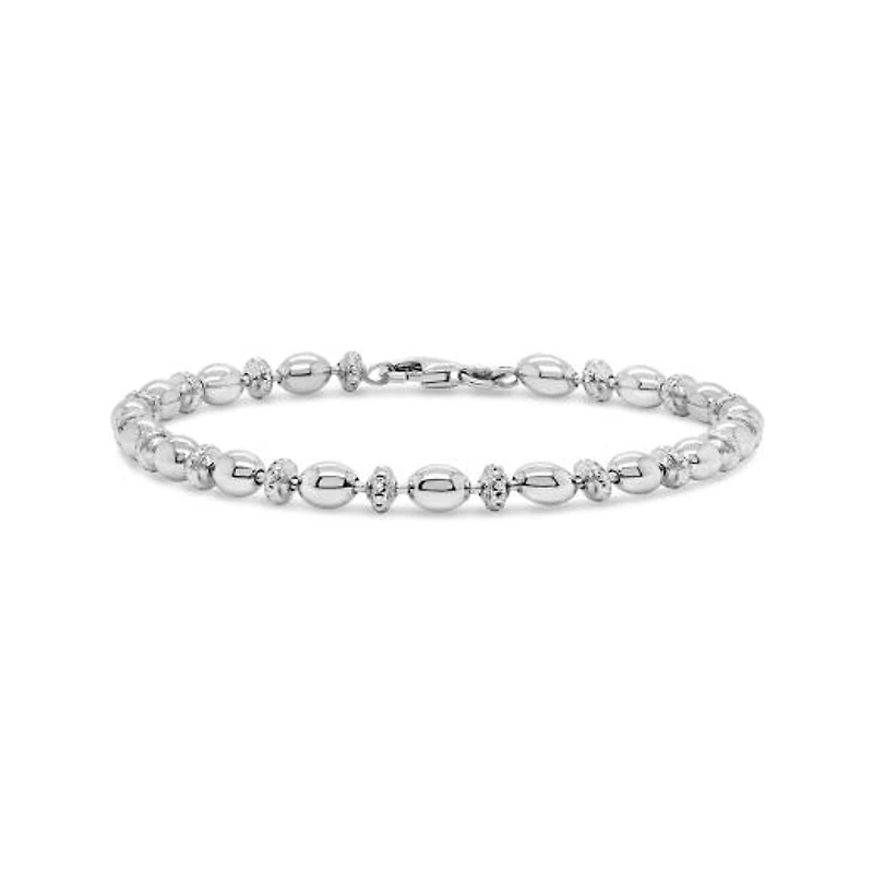 Sterling Silver 7.5" + 1" Extender Saturno Link Bracelet