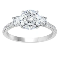 New Brilliance 14K White Gold Lab Grown 2.14CTW Diamond Three Stone Ring