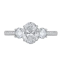New Brilliance 14K White Gold Lab Grown 1.54CTW Diamond Three Stone Ring