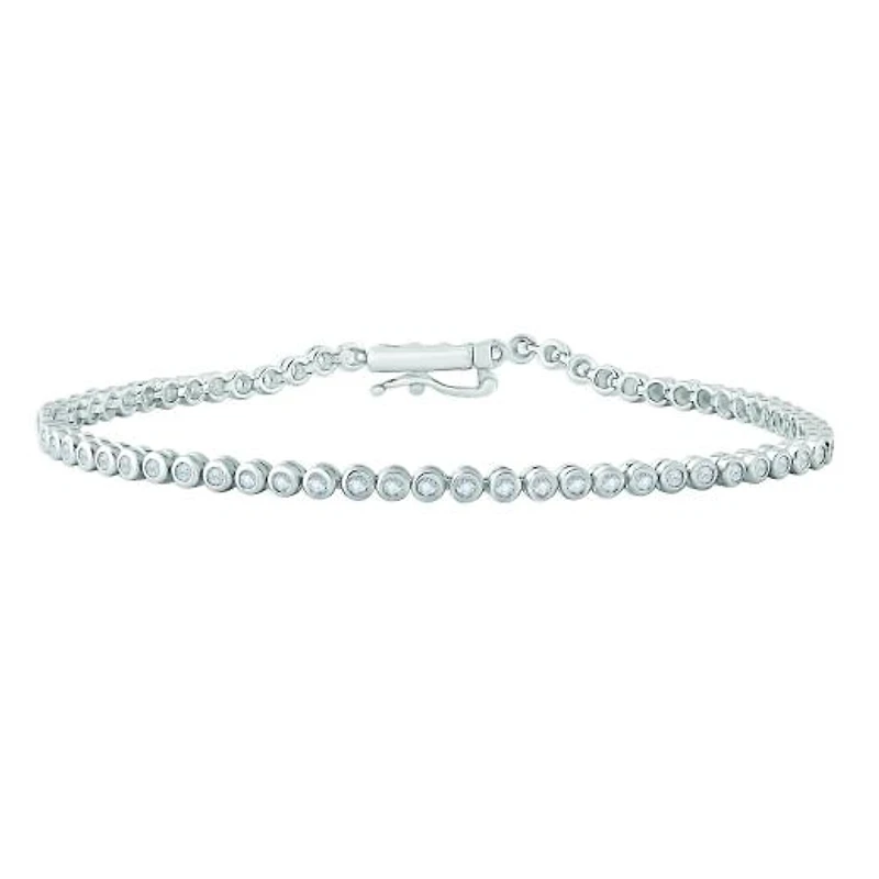 10K White Gold 1.00CTW Diamond Tennis Bracelet