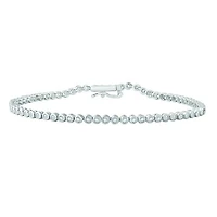 10K White Gold 1.00CTW Diamond Tennis Bracelet