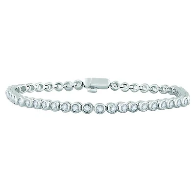 10K White Gold 3.00CTW Diamond Tennis Bracelet