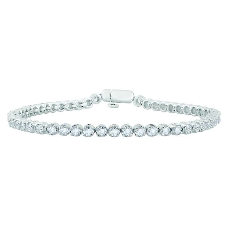 10K White Gold 3.03CTW Diamond Tennis Bracelet