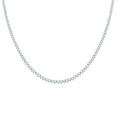 14K White Gold 7.01CTW Tennis Diamond Necklace