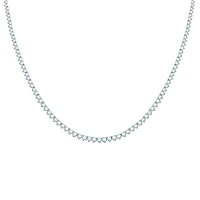 14K White Gold 7.01CTW Tennis Diamond Necklace