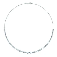 14K White Gold 7.01CTW Tennis Diamond Necklace