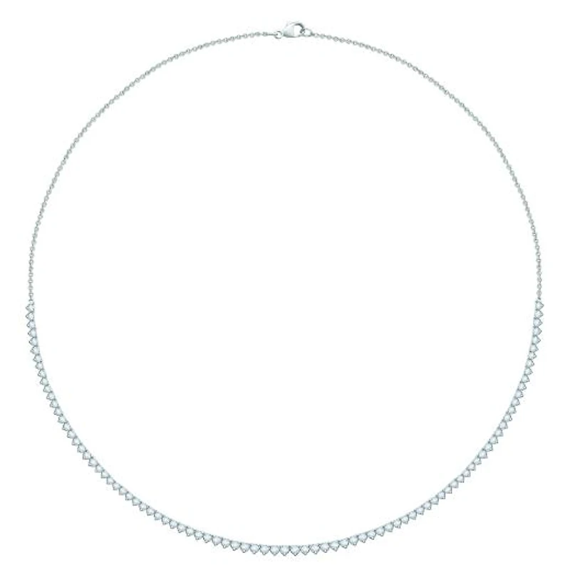 14K White Gold 3.02CTW Diamond Tennis Necklace
