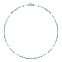 14K White Gold 7.01CTW Diamond Tennis Necklace