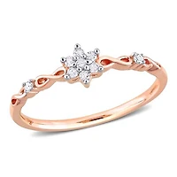 Julianna B Rose Plated Sterling Silver Diamond Promise Ring