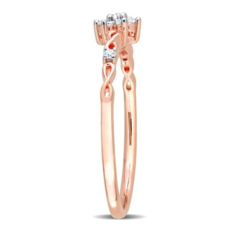 Julianna B Rose Plated Sterling Silver Diamond Promise Ring