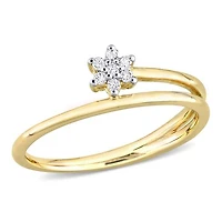 Julianna B Yellow Plated Sterling Silver Diamond Promise Ring