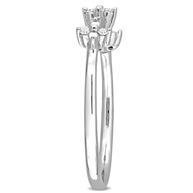 Julianna B Sterling Silver Diamond Promise Ring