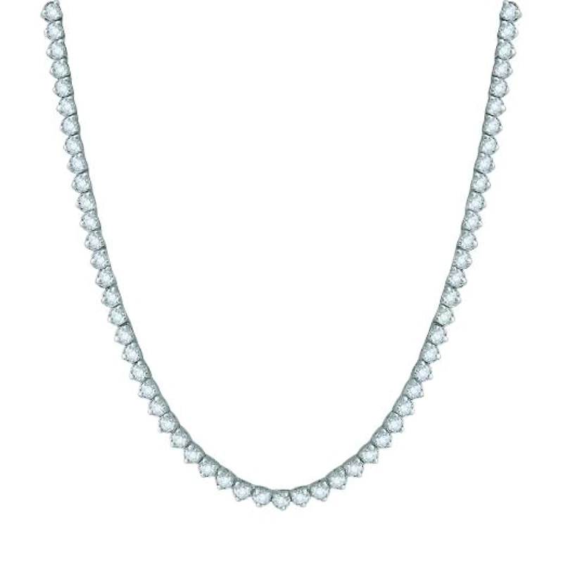 14K White Gold 5.04CTW Diamond Tennis Necklace