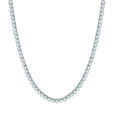 14K White Gold 5.04CTW Diamond Tennis Necklace
