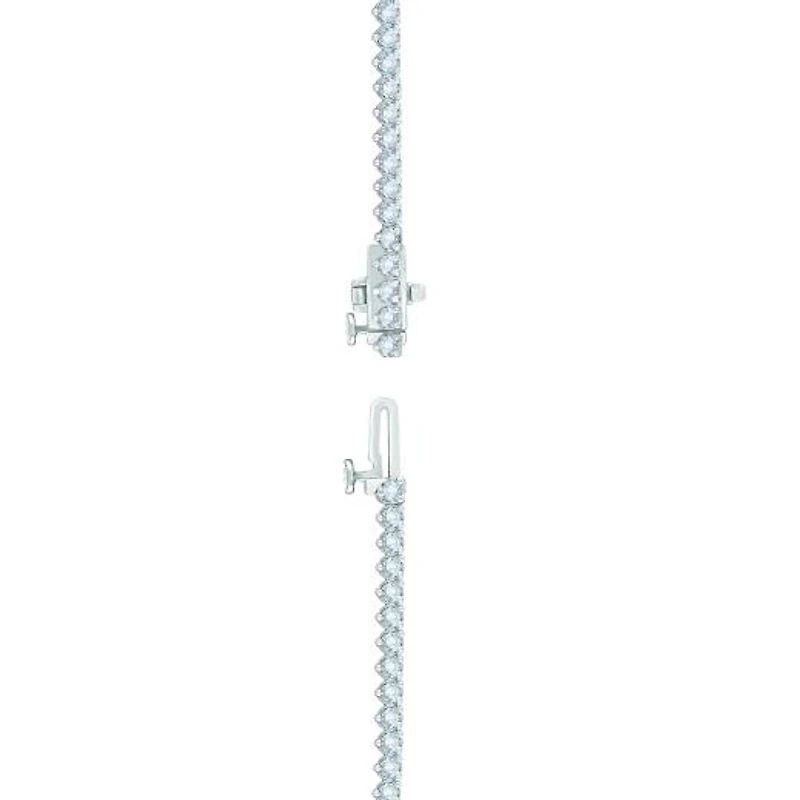 14K White Gold 7.01CTW Diamond Tennis Necklace