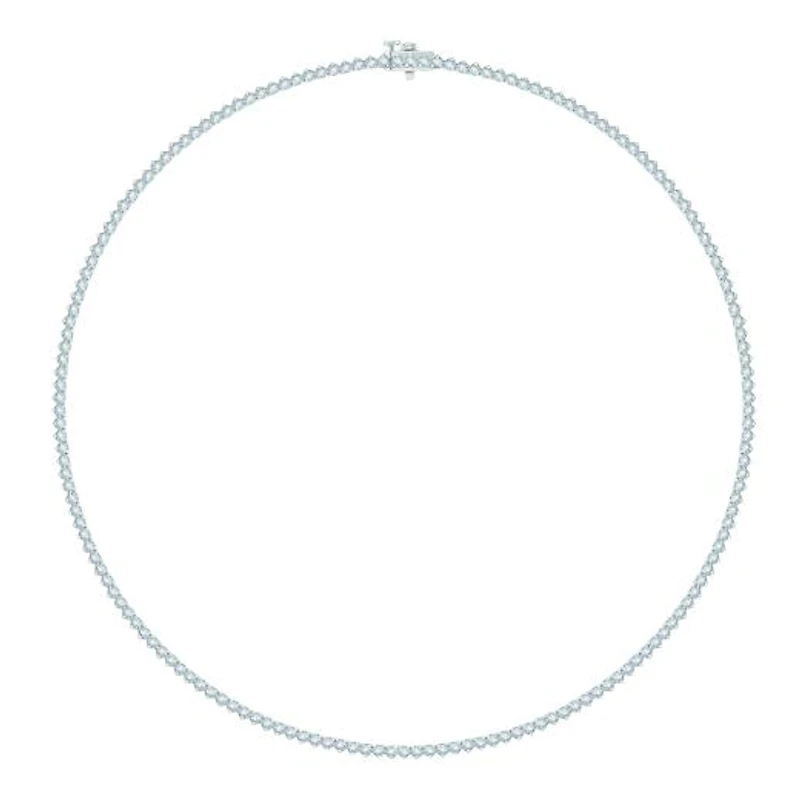 14K White Gold 7.01CTW Diamond Tennis Necklace