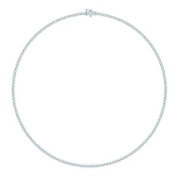 14K White Gold 7.01CTW Diamond Tennis Necklace