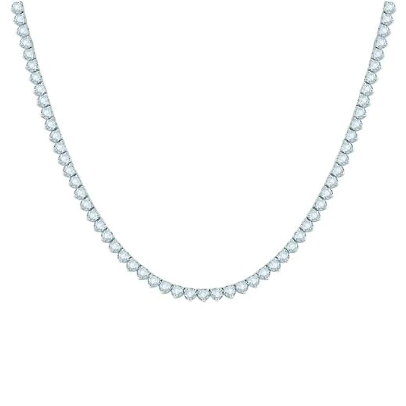 14K White Gold 10.00CTW Diamond Tennis Necklace