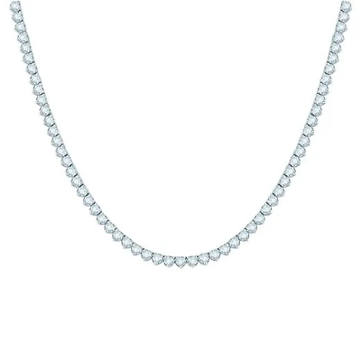 14K White Gold 10.00CTW Diamond Tennis Necklace