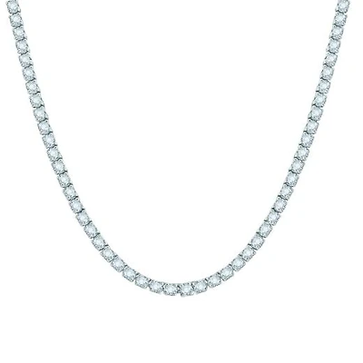 14K White Gold 5.04CTW Diamond Tennis Necklace