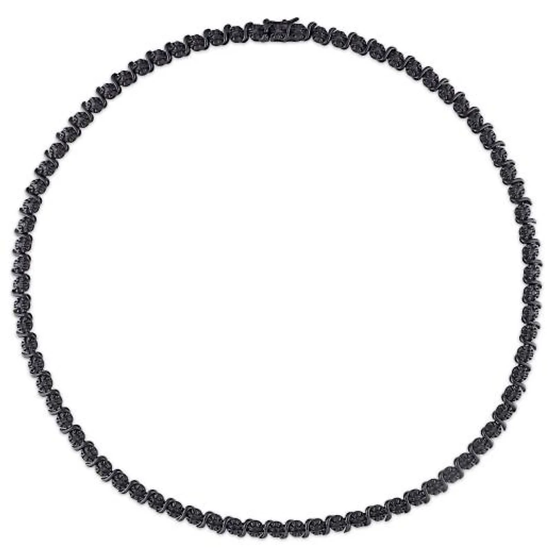 Julianna B Sterling Silver 0.52CTW Black Diamond Tennis Necklace