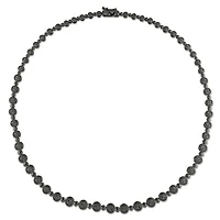 Julianna B Sterling Silver 1.00CTW Black Diamond Tennis Necklace