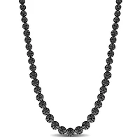 Julianna B Sterling Silver 0.50CTW Black Diamond Tennis Necklace