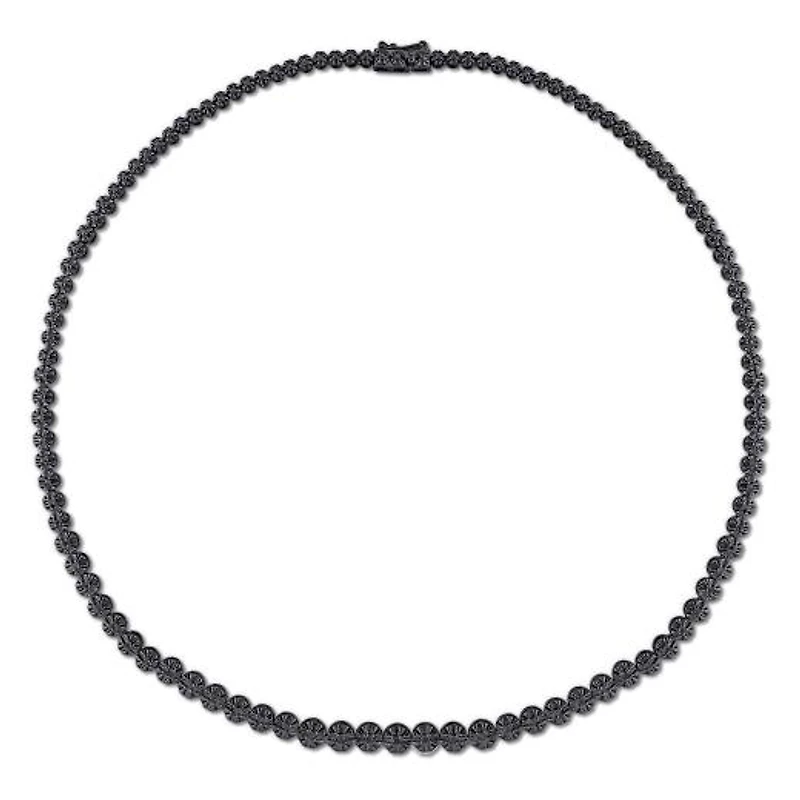 Julianna B Sterling Silver 0.50CTW Black Diamond Tennis Necklace