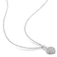Julianna B Sterling Silver 0.15CTW Diamond Heart Pendant