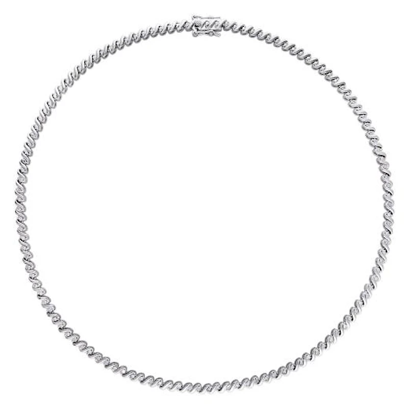 Julianna B Sterling Silver 1.05CTW Diamond Tennis Necklace