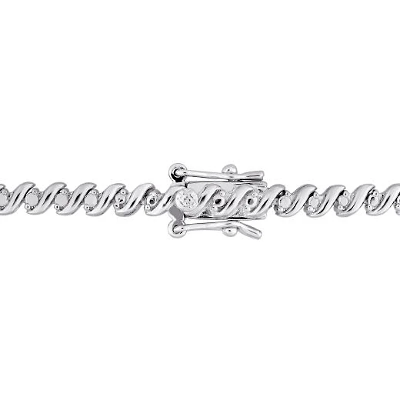 Julianna B Sterling Silver 1.05CTW Diamond Tennis Necklace