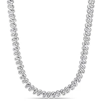 Julianna B Sterling Silver 1.98CTW Diamond Tennis Necklace