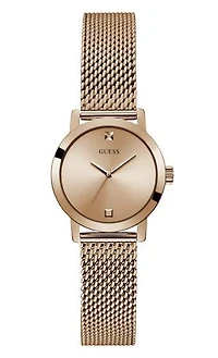 Guess Women's Rose Gold-Tone Mesh Watch