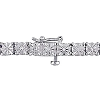 Julianna B Sterling Silver 0.25CTW Diamond Tennis Bracelet