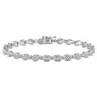 Julianna B Sterling Silver 0.49CTW Diamond Tennis Bracelet